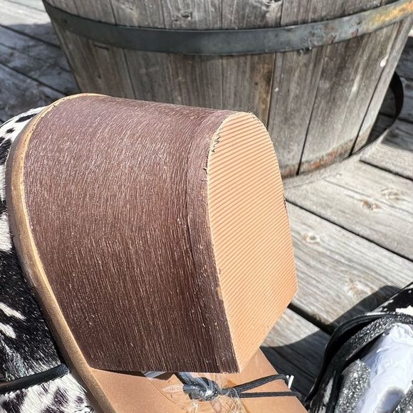 LST Pair size 6 Genuine Cowhide Ankle Bootie Women Boho Western Shoe boot New - Picture 10 of 12